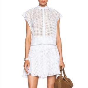 Rag & Bone White Lakewood Cotton Eyelet Skirt